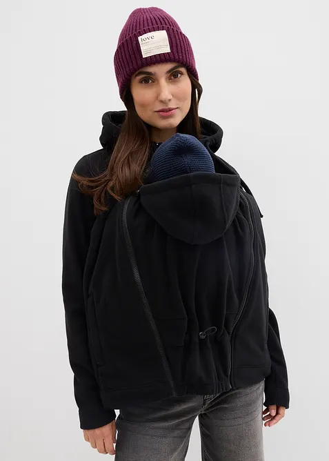 Mammafleecejacka med babyficka som kan b&auml;ras b&aring;de fram och bak, bonprix