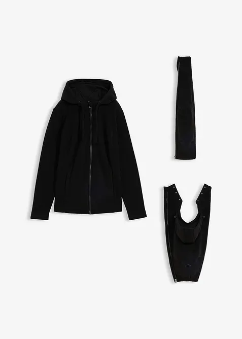 Mammafleecejacka med babyficka som kan b&auml;ras b&aring;de fram och bak, bonprix