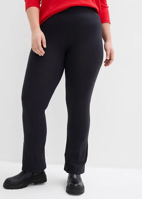 Utsvängda leggings i bomullsmix (2-pack), bonprix
