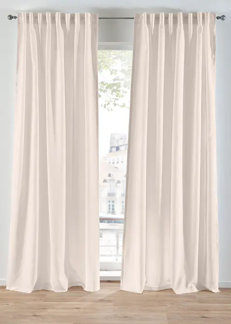 Gardin i &aring;tervunnet material (2-pack), bonprix