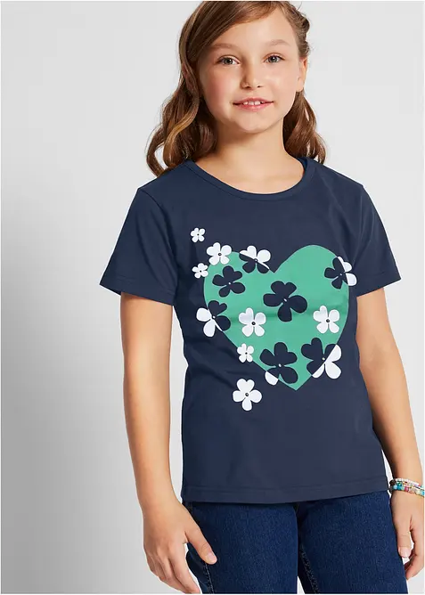 T-shirt för barn (2-pack), ekologisk bomull, bonprix