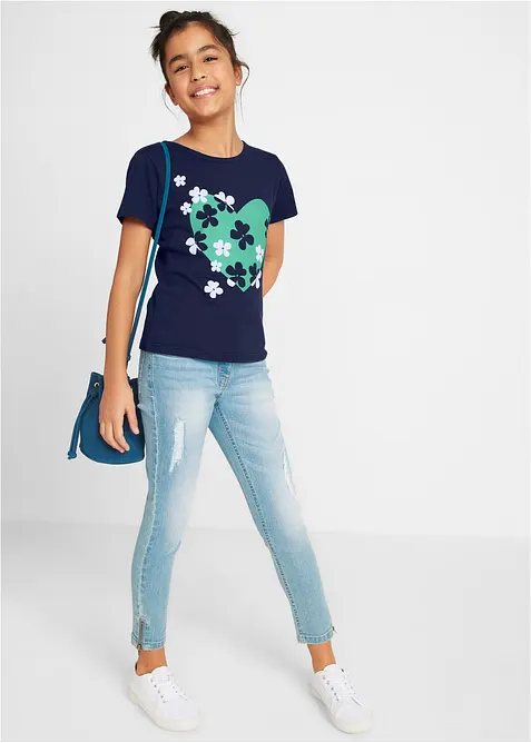 T-shirt för barn (2-pack), ekologisk bomull, bonprix