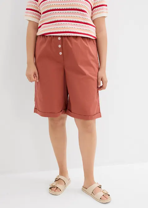 Papertouch-bermudas av bomull, bonprix