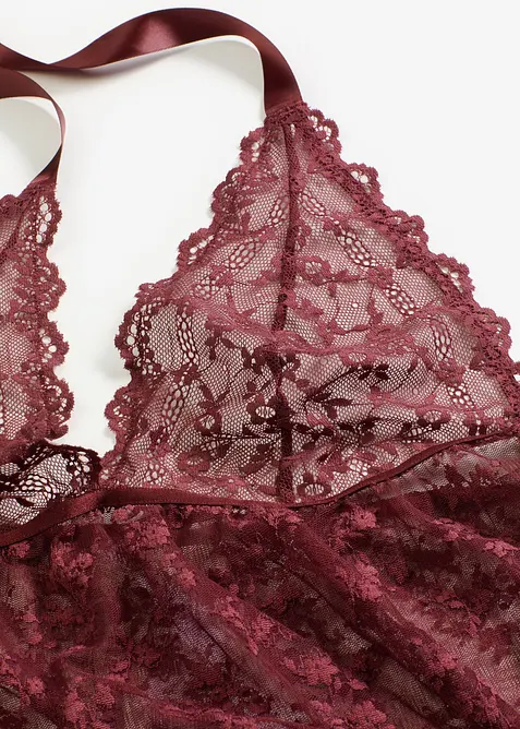 Halterneckklänning av spets, bonprix