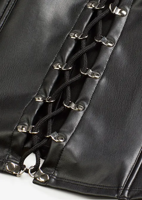 Korsett i wetlook med snörning, bonprix