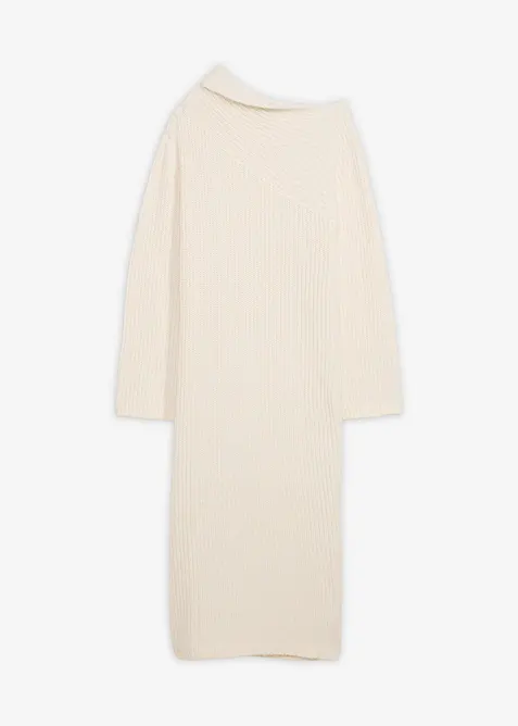 Ribbstickad klänning, bonprix