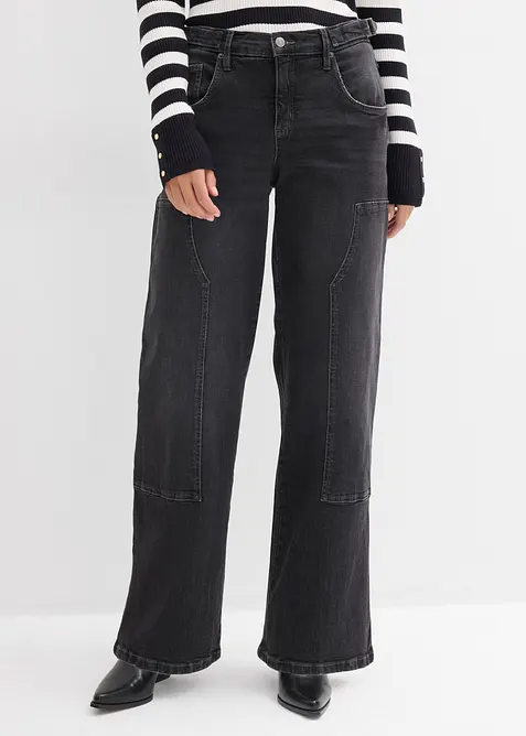 Jeans Wide Leg Mid Waist, bonprix