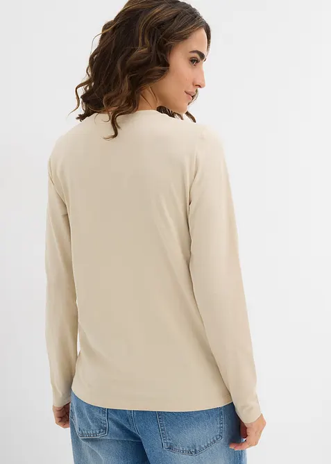 Långärmad topp med ren ekologisk bomull (2-pack), bonprix