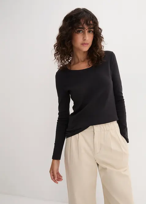 Långärmad bomullstopp, bonprix