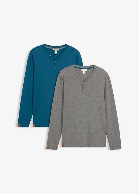 L&aring;ng&auml;rmad farfarstr&ouml;ja med ekologisk bomull (2-pack), bonprix