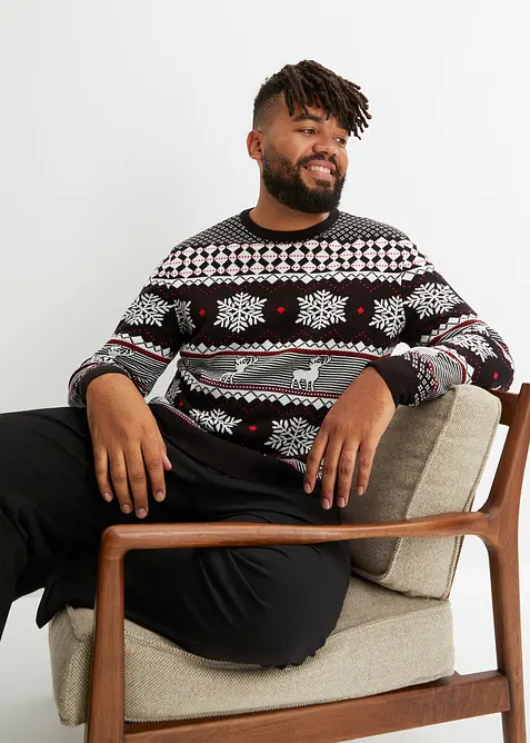 Mönstrad tröja i hållbart material, bonprix