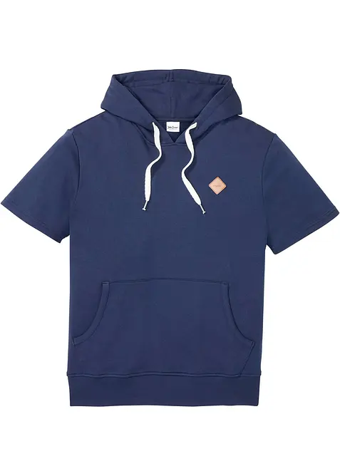 Kort&auml;rmad sweatshirt med huva, bonprix