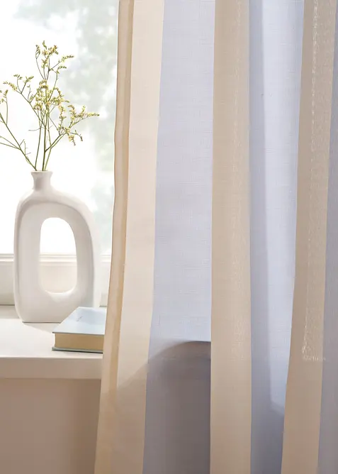 Randig gardinl&auml;ngd med &aring;tervunnen polyester, finns &auml;ven extra l&aring;ng (1-pack), bonprix