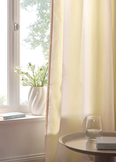 Randig gardinl&auml;ngd med &aring;tervunnen polyester, finns &auml;ven extra l&aring;ng (1-pack), bonprix