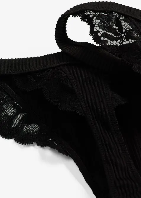 Tangastringtrosa med ribbstickat material, bonprix