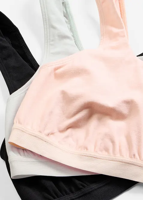 BH-topp med ekologisk bomull (3-pack), bonprix