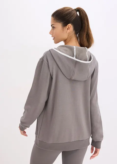 Fodrad sweatshirtjacka, snabbtorkande, bonprix
