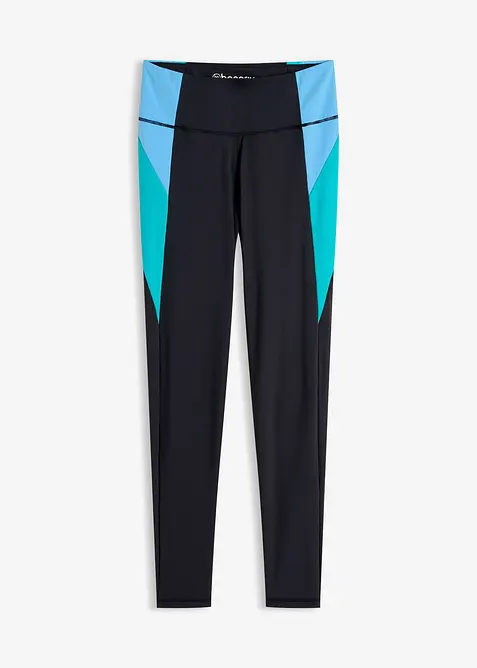 Snabbtorkande sportleggings med kontrasterande f&auml;rger, bonprix