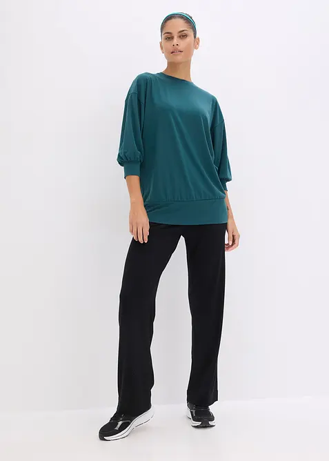 Oversized sporttopp med &frac34;-&auml;rmar, snabbtorkande, bonprix