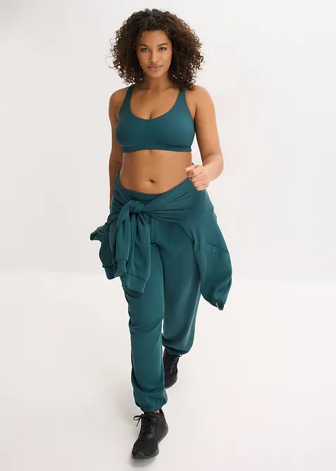 Ribbad sport-BH med l&auml;tt st&ouml;d, bonprix