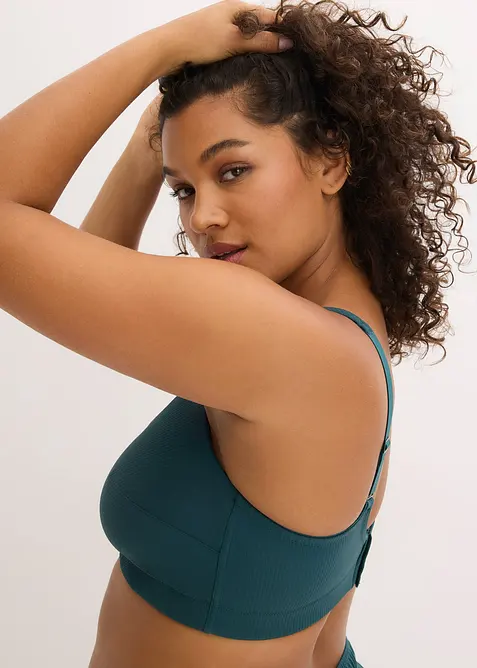 Ribbad sport-BH med l&auml;tt st&ouml;d, bonprix