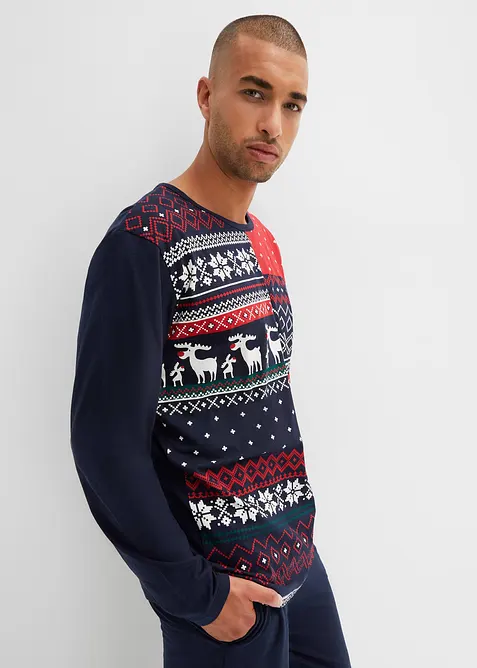 Långärmad pyjamas i ren bomull, bonprix