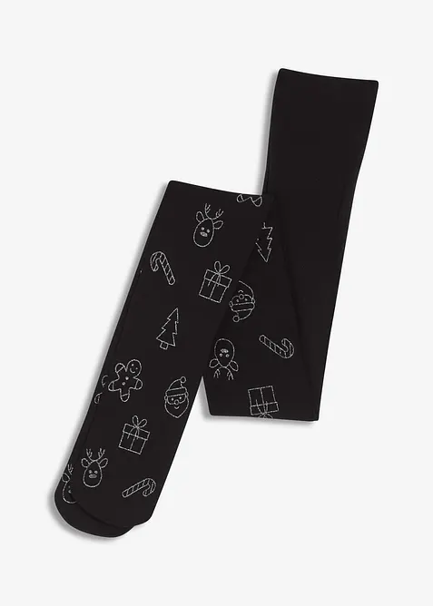 Strumpbyxa med glittrigt julmönster, bonprix