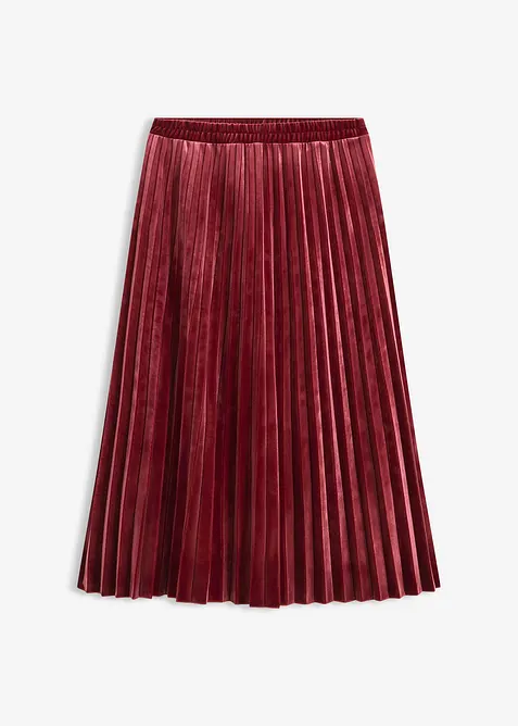 Plisserad kjol i mjuk sammet, bonprix