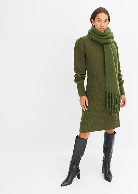 Stickad klänning, bonprix