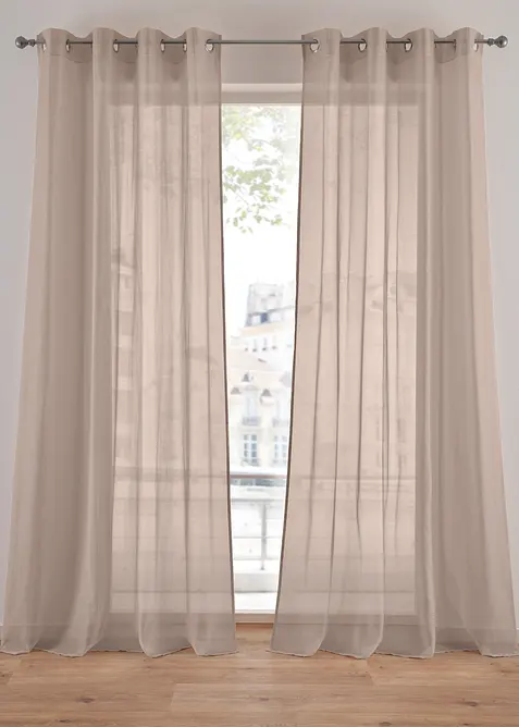 Gardin av tunn batist med struktur (1 styck), bonprix