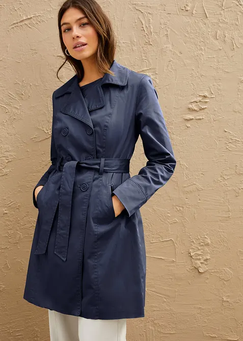 Trenchcoat av bomull, bonprix