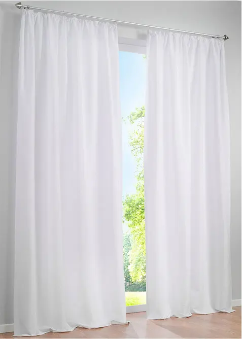 Gardinl&auml;ngd i l&auml;ttsk&ouml;tt mikrofiber  (2-pack), bonprix