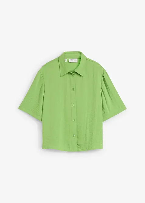 Blus av lätt kräpp i fyrkantig modell, bonprix