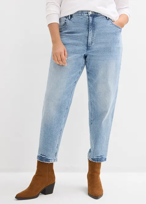 Mom Jeans High Waist, Low Stretch cropped, bonprix