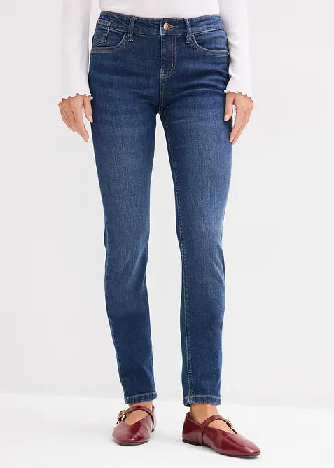 Skinny Jeans Mid Waist i ekologisk bomull, bonprix