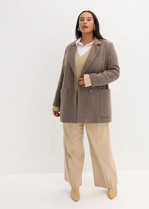 Kort kappa med yllelook, bonprix