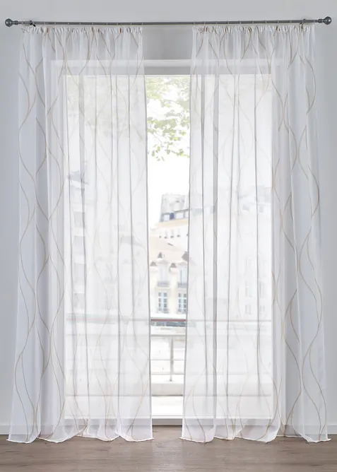 V&aring;gm&ouml;nstrad gardin, &auml;ven i l&aring;ng modell (1-pack), bonprix