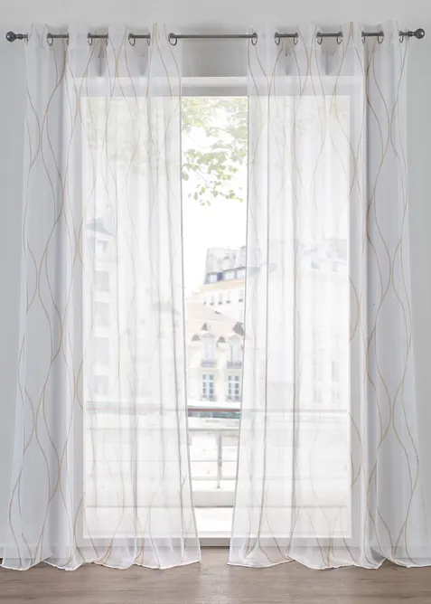 V&aring;gm&ouml;nstrad gardin, &auml;ven i l&aring;ng modell (1-pack), bonprix