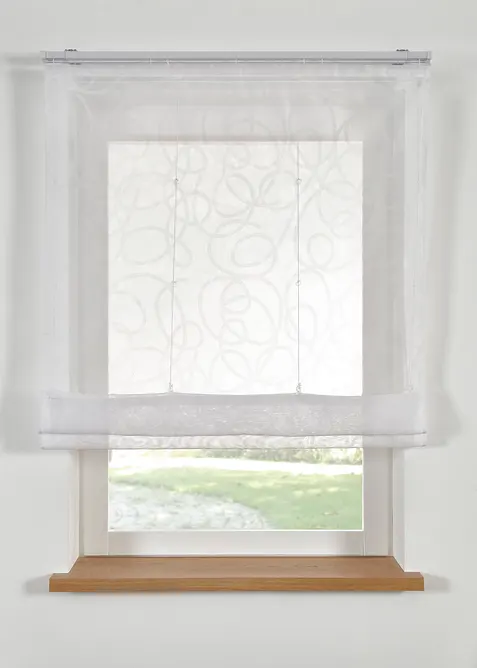 Transparent hissgardin med m&ouml;nster och &aring;tervunnen polyester, bonprix