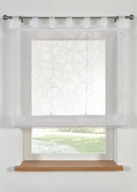 Transparent hissgardin med m&ouml;nster och &aring;tervunnen polyester, bonprix