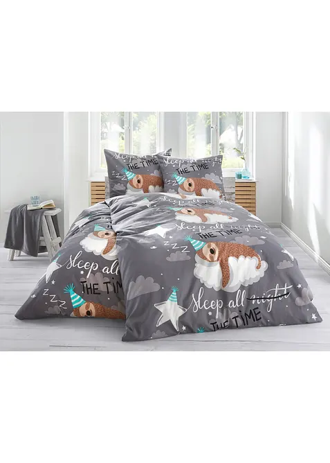 P&aring;slakanset med seng&aring;ngare och text, bonprix