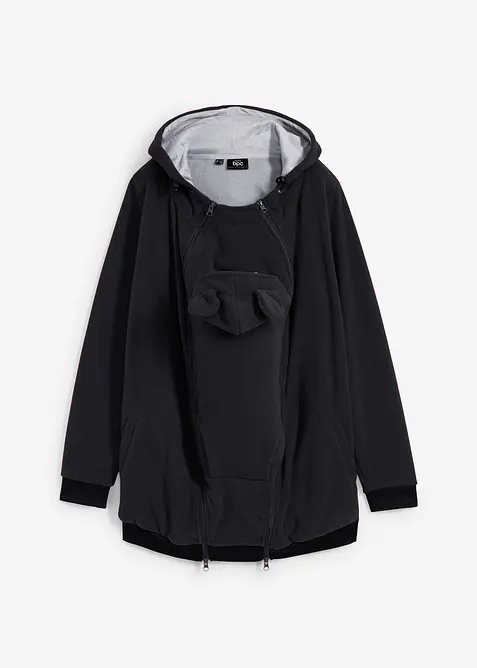 Mammafleecejacka med babyficka för graviditeten och efteråt, bonprix