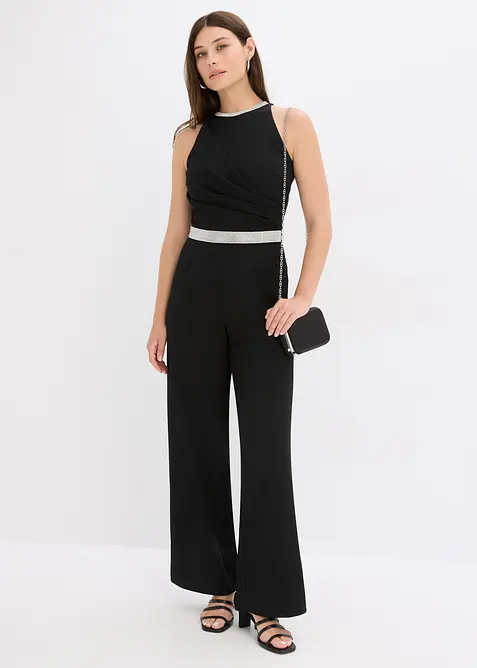 Jumpsuit i kräpp med struktur, bonprix