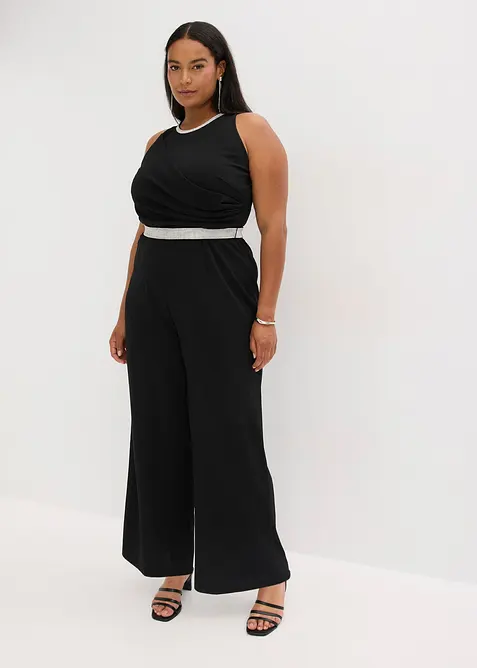Jumpsuit i kräpp med struktur, bonprix