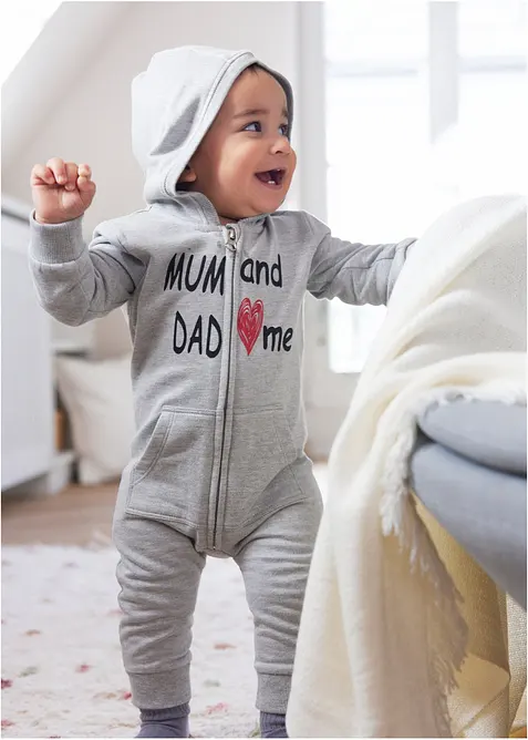 Trik&aring;overall med huva och dragkedja, bonprix