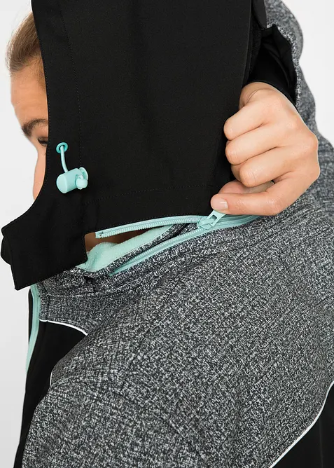 Vattenavvisande softshelljacka med reflekterande detaljer, bonprix