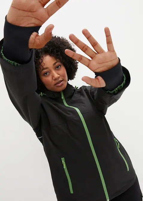 Vattentät funktionsjacka med reflexdetaljer, bonprix