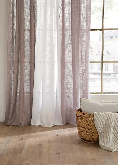 Gardin med struktur (2-pack), bonprix