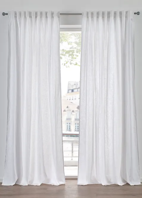 Gardinl&auml;ngd i bomull med linneandel (1-pack), bonprix