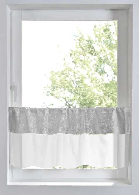 Caf&eacute;gardin av ekologisk bomull med broderi, bonprix